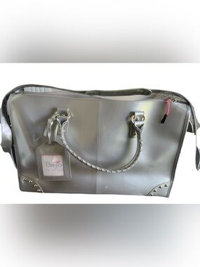 Beijo Vintage Y2K Weekender Gray Braided-Handle Bag
